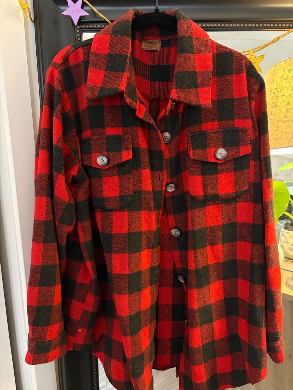 Polo by Ralph Lauren Red and Black Buffalo Plaid Utility Jacket